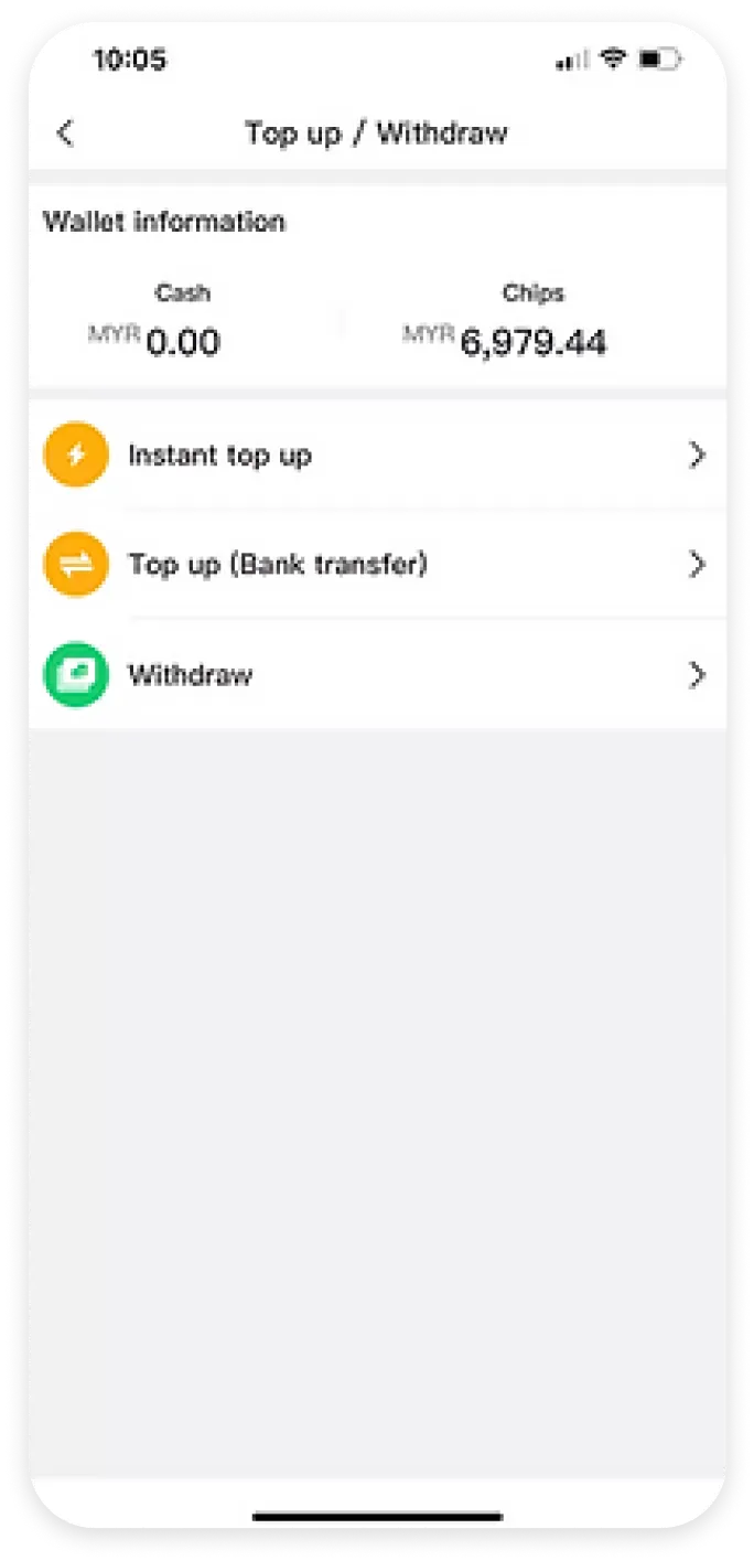 withdraw step 1