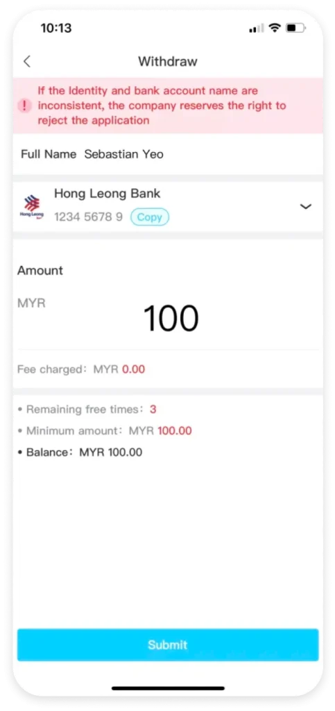 withdraw step 2